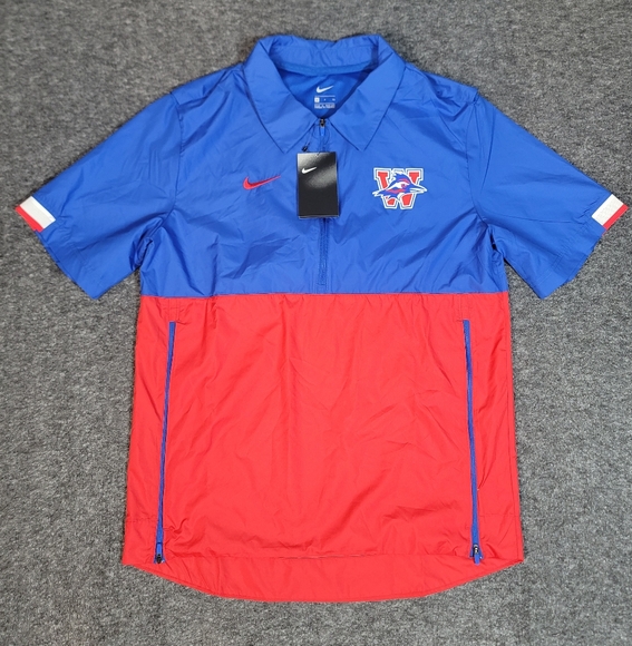 Nike UTSA Roadrunners Jacket Men’s Small Blue Red Short Sleeve Windbreaker NWT - Picture 1 of 11